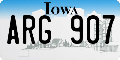 IA license plate ARG907