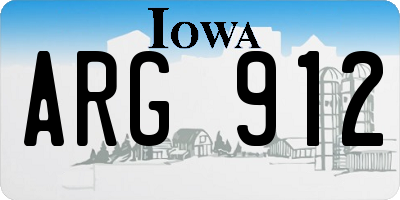 IA license plate ARG912