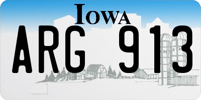 IA license plate ARG913