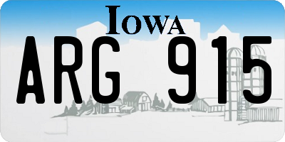 IA license plate ARG915