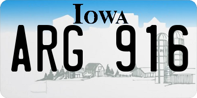 IA license plate ARG916