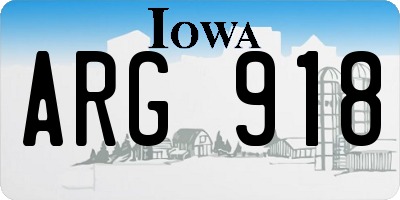 IA license plate ARG918
