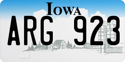 IA license plate ARG923