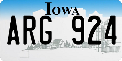 IA license plate ARG924