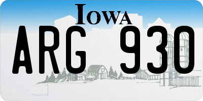 IA license plate ARG930