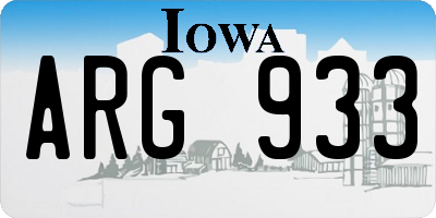 IA license plate ARG933