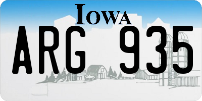 IA license plate ARG935