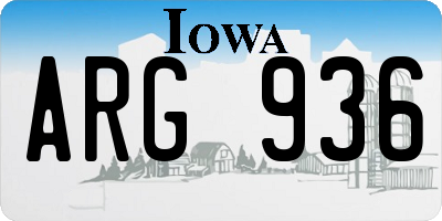 IA license plate ARG936