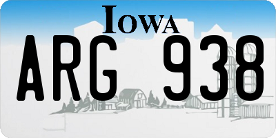 IA license plate ARG938