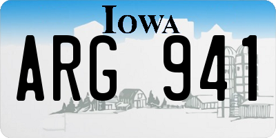 IA license plate ARG941