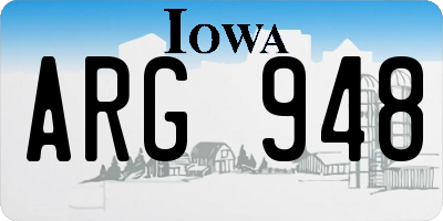 IA license plate ARG948