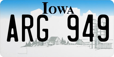IA license plate ARG949