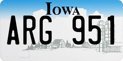 IA license plate ARG951