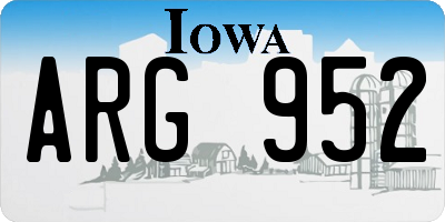 IA license plate ARG952