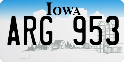 IA license plate ARG953