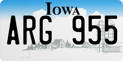 IA license plate ARG955