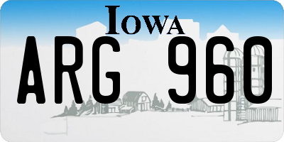 IA license plate ARG960