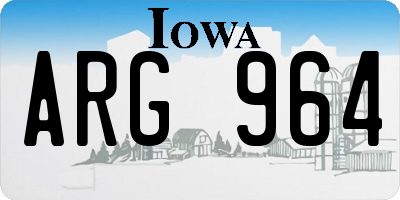 IA license plate ARG964