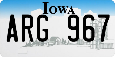 IA license plate ARG967