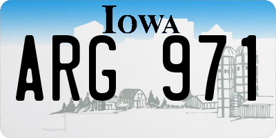 IA license plate ARG971