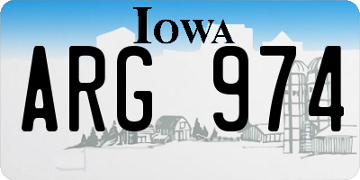 IA license plate ARG974
