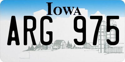 IA license plate ARG975