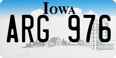 IA license plate ARG976