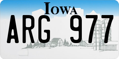 IA license plate ARG977