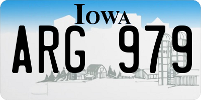 IA license plate ARG979