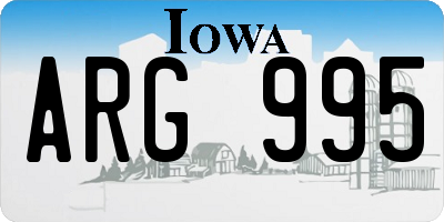 IA license plate ARG995
