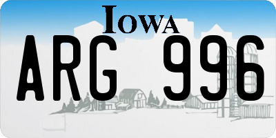 IA license plate ARG996