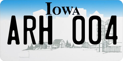 IA license plate ARH004