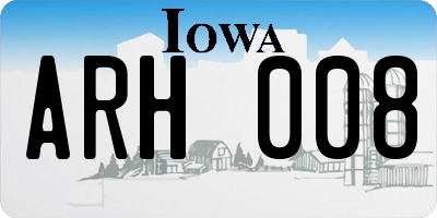IA license plate ARH008