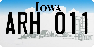 IA license plate ARH011