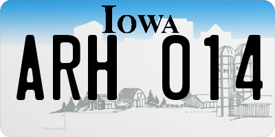 IA license plate ARH014