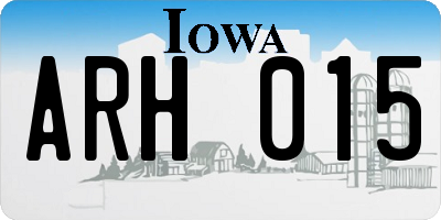 IA license plate ARH015