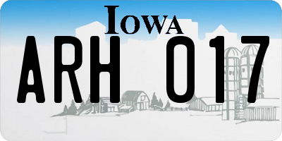 IA license plate ARH017