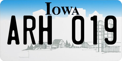 IA license plate ARH019