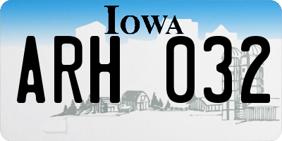 IA license plate ARH032