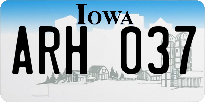 IA license plate ARH037
