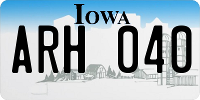 IA license plate ARH040