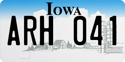 IA license plate ARH041