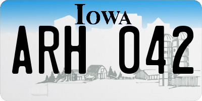 IA license plate ARH042
