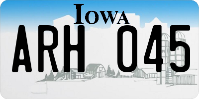 IA license plate ARH045