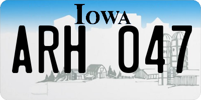 IA license plate ARH047