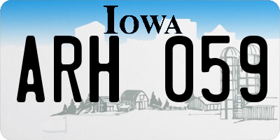 IA license plate ARH059