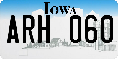 IA license plate ARH060