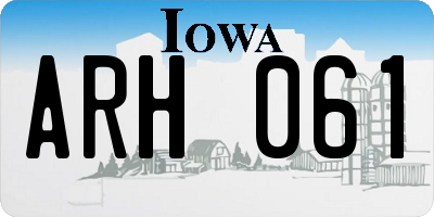 IA license plate ARH061