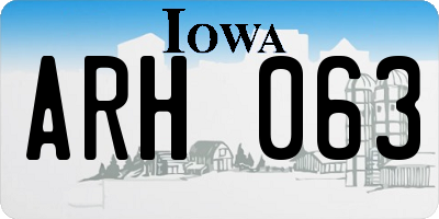 IA license plate ARH063