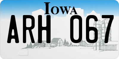 IA license plate ARH067